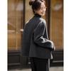 Mohanyimei V-Neck New Chinese Style Double-Faced Wool Coat