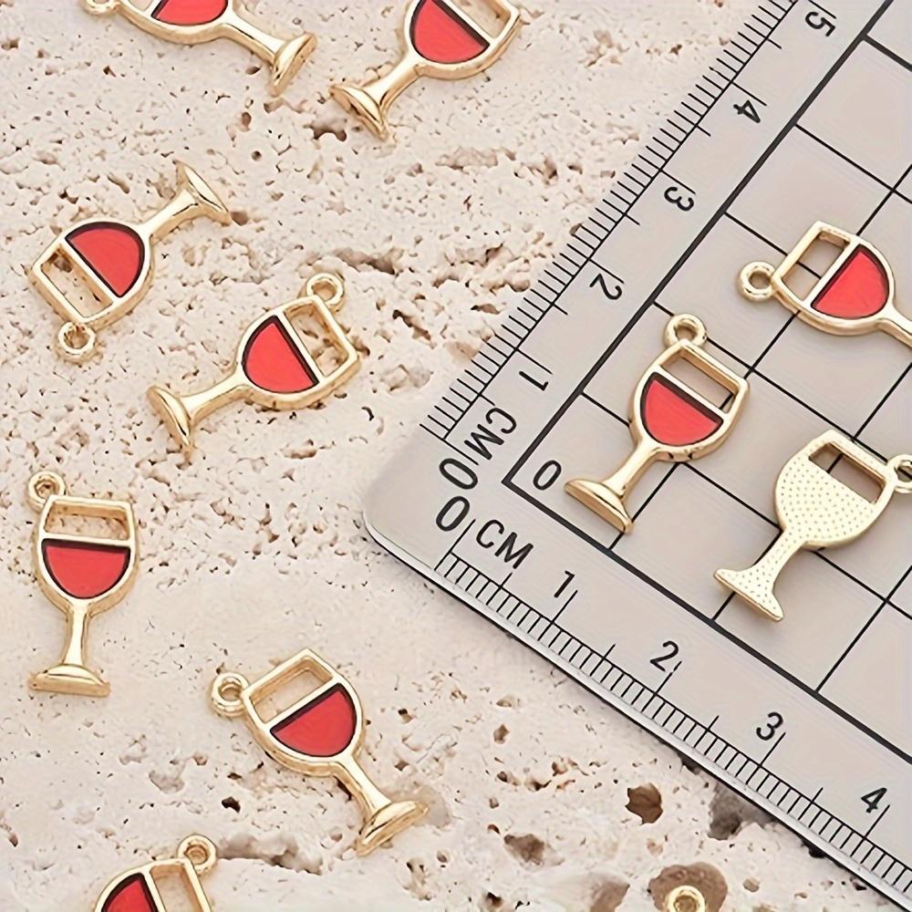 10/20/30pcs Romantic Red Mature Fashion Alloy Drip Oil High Footed Cup Small Pendant DIY Bracelet Necklace Foot Chain Pendant