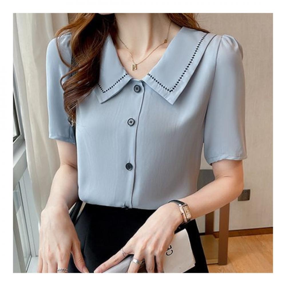 NaVaVa Men Retro Simple V Neck Collar Short sleeVe Shirt Nb1555