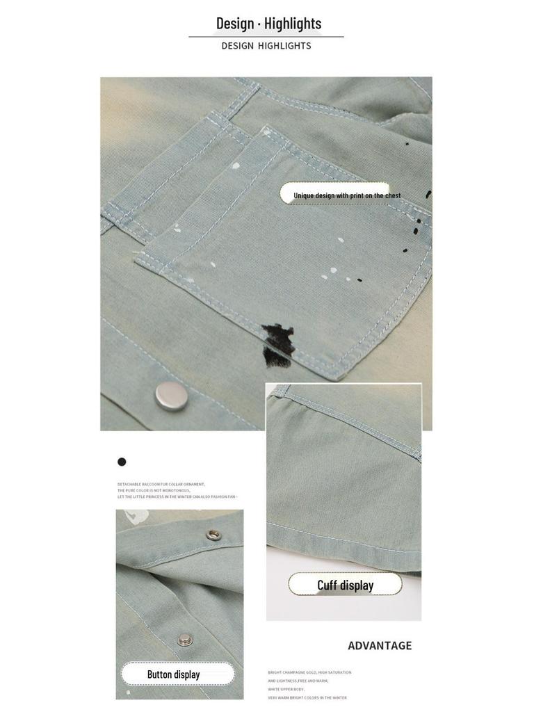 Boys' Summer Denim Short Sleeve and Shorts Set - 2025 Trendy Two-Piece for Middle and Big Kids