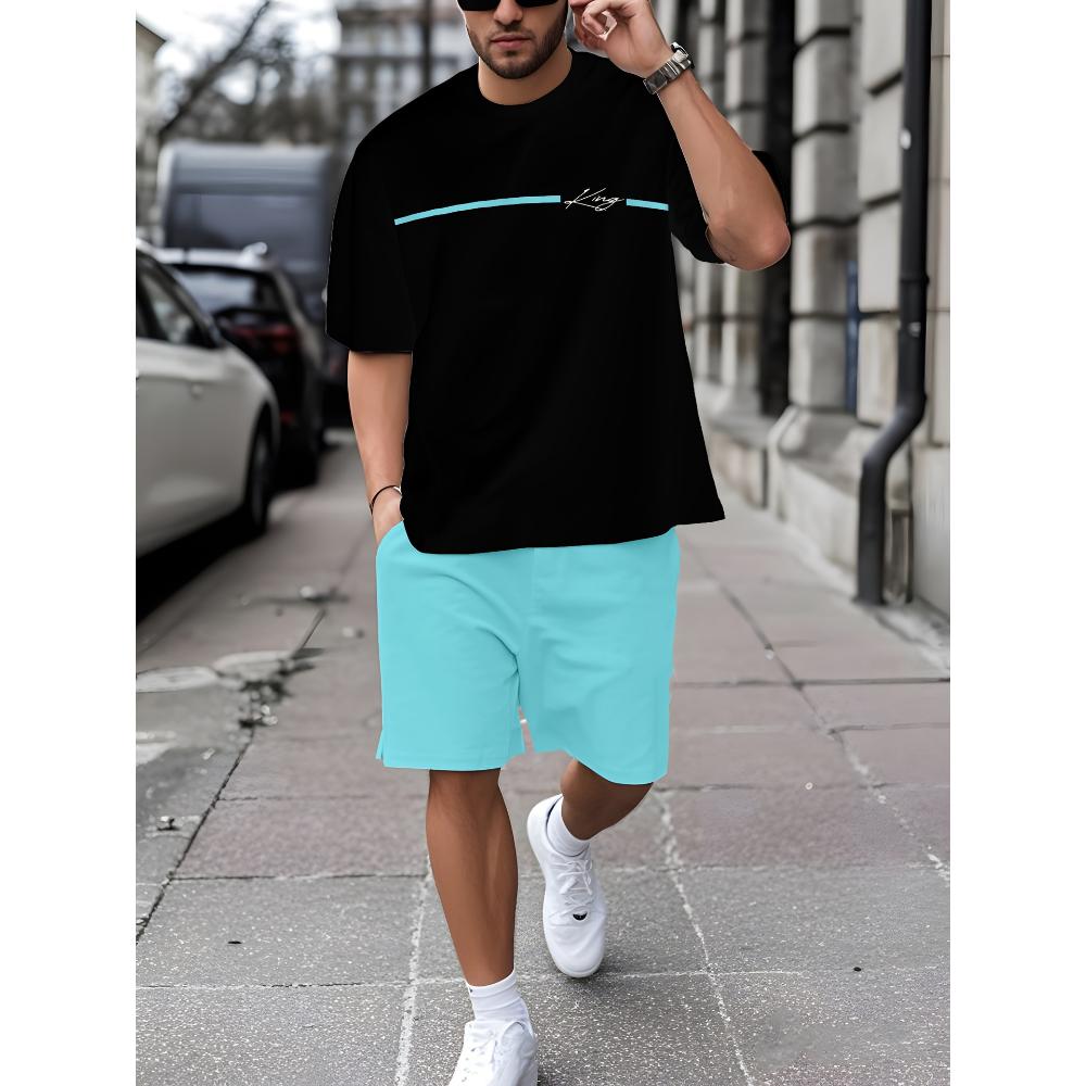 Men's Short-sleeved Shorts Set Casual Fashion Simple Sports Suit Breathable Unisex Sports Clothing