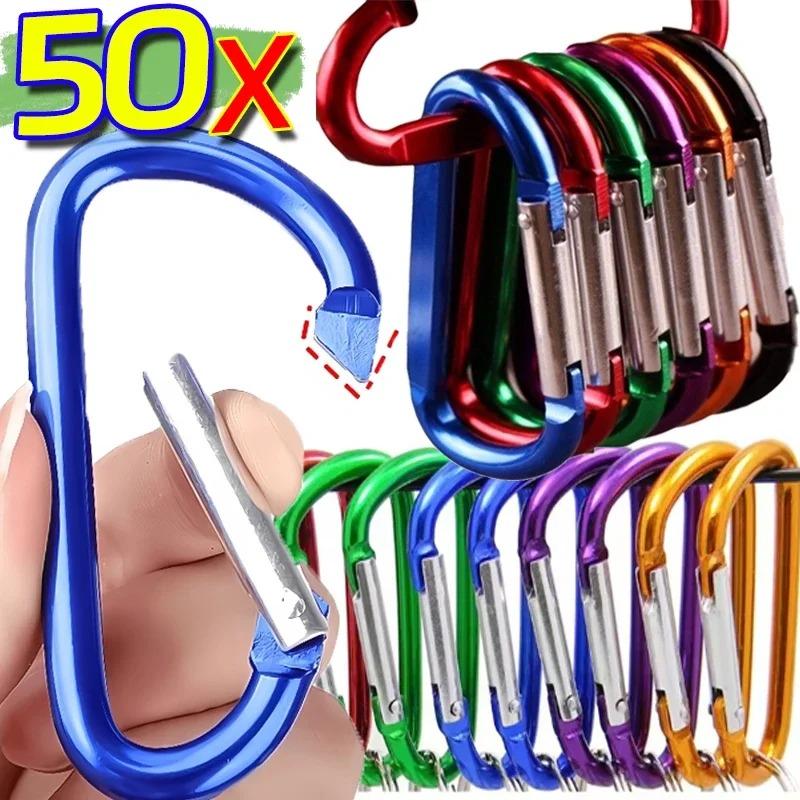 Mehrfarbiger Karabiner-Schlüsselanhänger Aluminium D-Ring Schnalle Karabiner Schnapphaken Clip Schlüsselanhänger Camping Rucksack Schnallen Zubehör