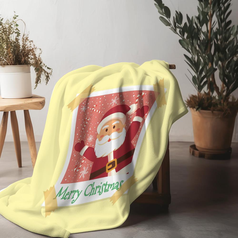 

Christmas Throw Blanket Soft Cozy Flannel Fleece Warm Holiday Decor Gift Festive Home Decor Merry Christmas Santa Claus Holiday 75x90cm