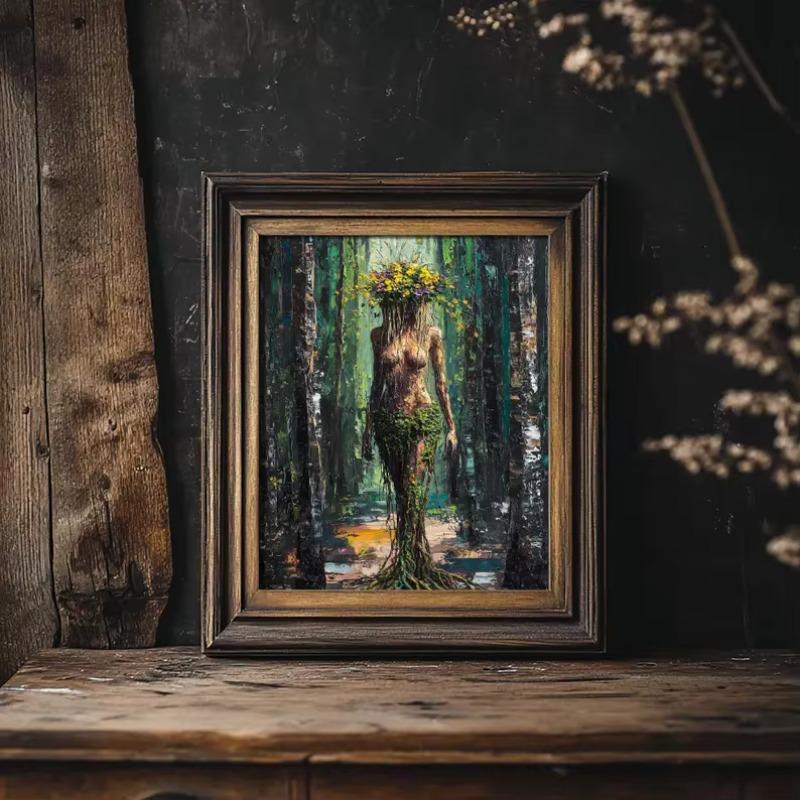 Dark Goddess Gaia/Hecate Greek Mythology Norse Witch Magic Gothic Fantasy Poster Canvas Painting Wall Art Pictures Home Decor