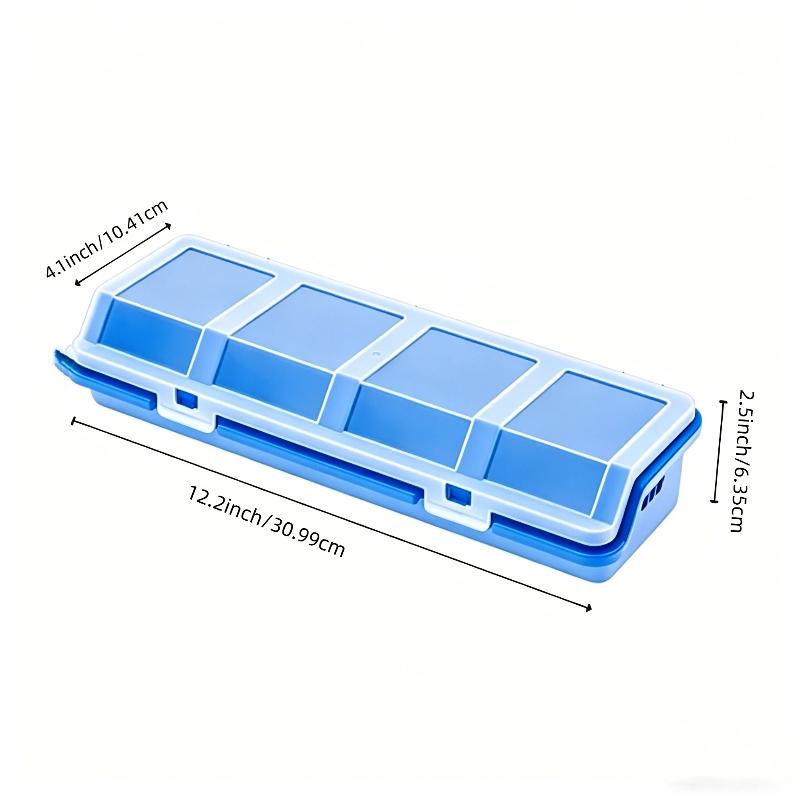 

1Pcs Screw Organizer Box Blue Red Black Parts Storage Box 4 Compartments With Lid Plastic Tool Part Bin