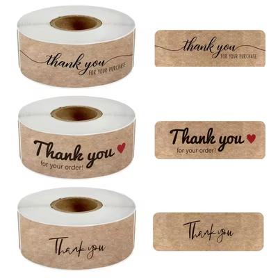 120 Stück/Rolle Kraftpapier Danke-Aufkleber DIY Geschenkverpackung Dekoration für personalisierte Geschenke und Business-Etikett