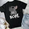 Funny Creative Nope Lazy Frenchie for French Bulldog Dog ONeck Tshirt Women Casual Short Sleeve Streetwear Summer Tee Tops