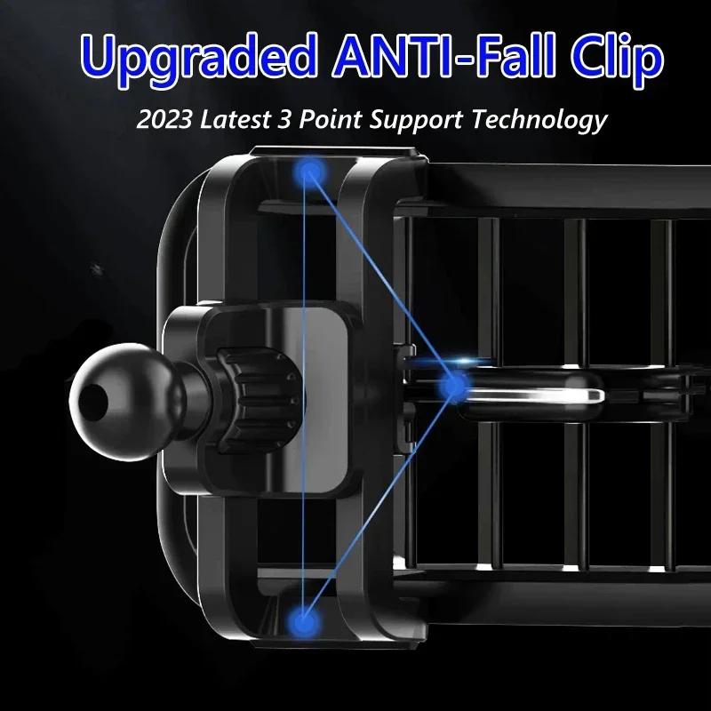 Support Téléphone Voiture Clip Grille d'Aération Base Rotule Support Ventouse Magnétique Gravité Accessoires Support Chargeur Téléphone Portable Voiture