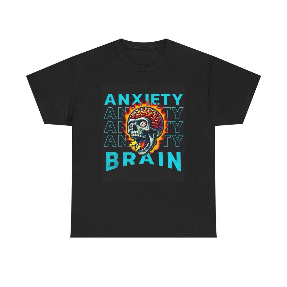 Anxiety Brain Graphic T Shirt Retro Unisex Heavy Cotton Tee