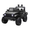 Kids Electric Ride On Car 12V Off Road Toy with Parental Remote Control 2 Motors Horn Lights Suspension Wheels for 3-6 Years Old Black