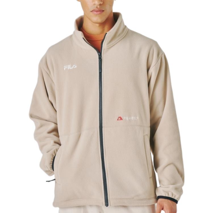 Fila Jackets Unisex Beige Stand Collar Moderate Other FS2FTE4210X-BEG