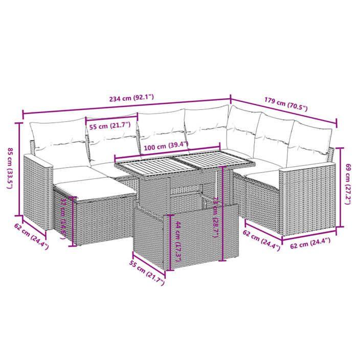 VidaXL Garden Lounge Set with Cushions 8 Pcs, Patio Sofas, Patio Furniture Set, Outdoor Furniture, Black 3273190