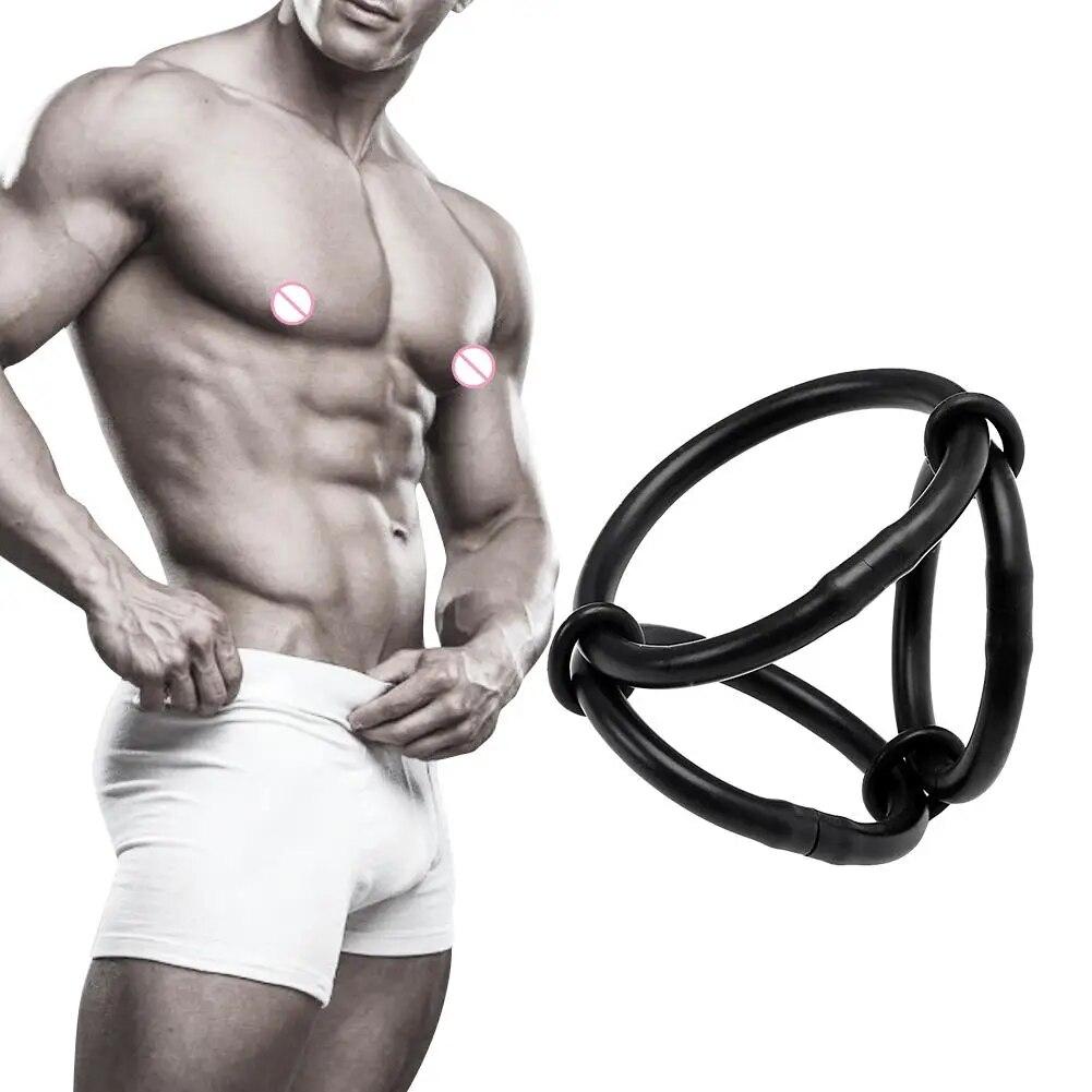 Premium Silicone Strap Loop Rings Adjustable Cock Testicle Sex Toys for Men Couples