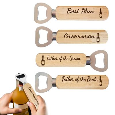 Ahşap Saplı Şişe Açacakları Barmen Şişe Açacağı Kazınmış Bira Şişesi