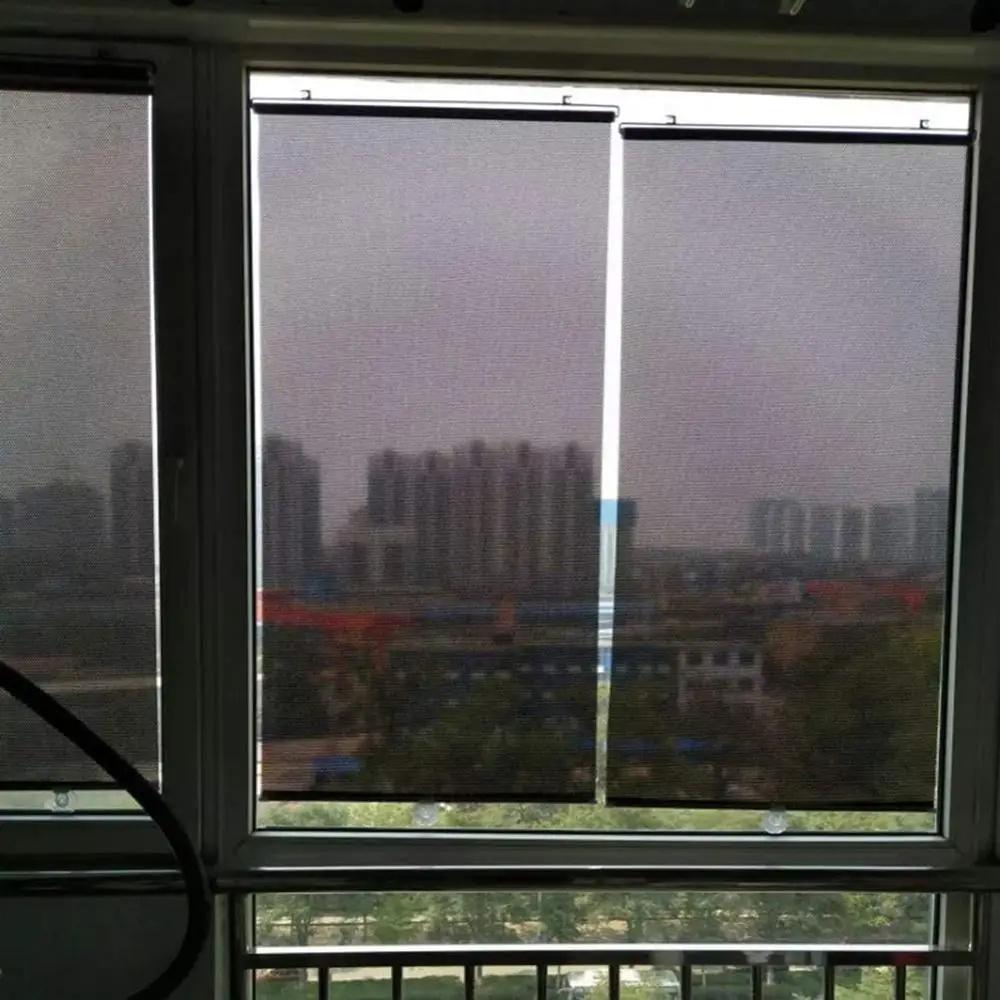 Sunshade Roller Blinds Suction Cup Blackout Curtains for Living Room Car Bedroom Kitchen Office Free-Perforated Window Curtain