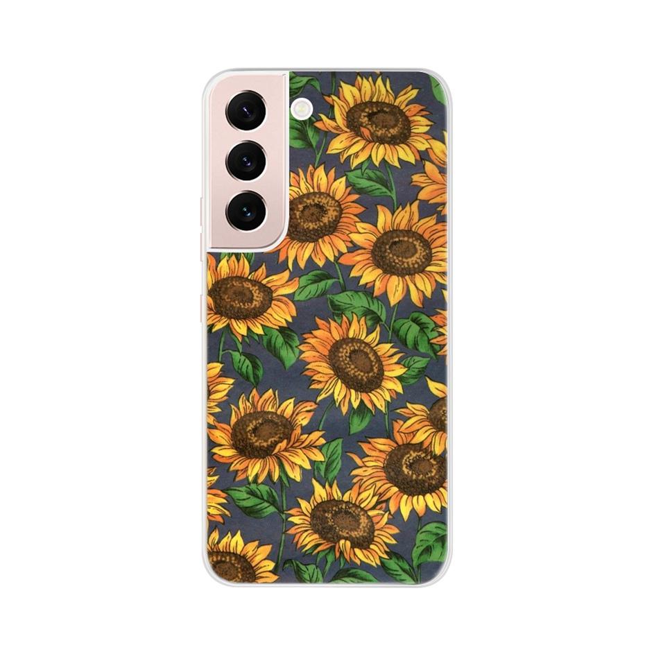 Beautiful Flower Phone Case For Samsung Galaxy S22 Pro S 22 Ultra 5G Case Cute Cat Soft Silicone TPU Cover For Samsung S22 22Pro