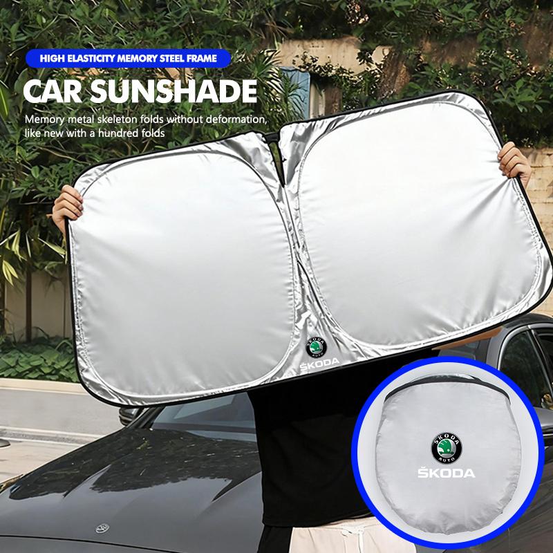 For Skoda Car Windshield Sunshade Cover Auto Accessories Octavia Superb RAPID FABIA KAMIQ KAROQ KODIAQ YETI kybf34