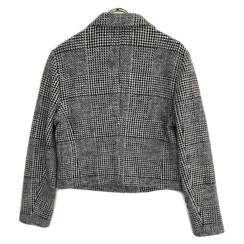 BOSS Grey Glen Check Gold Button Tweet Cropped Jacket Jacket 40 grayUsed