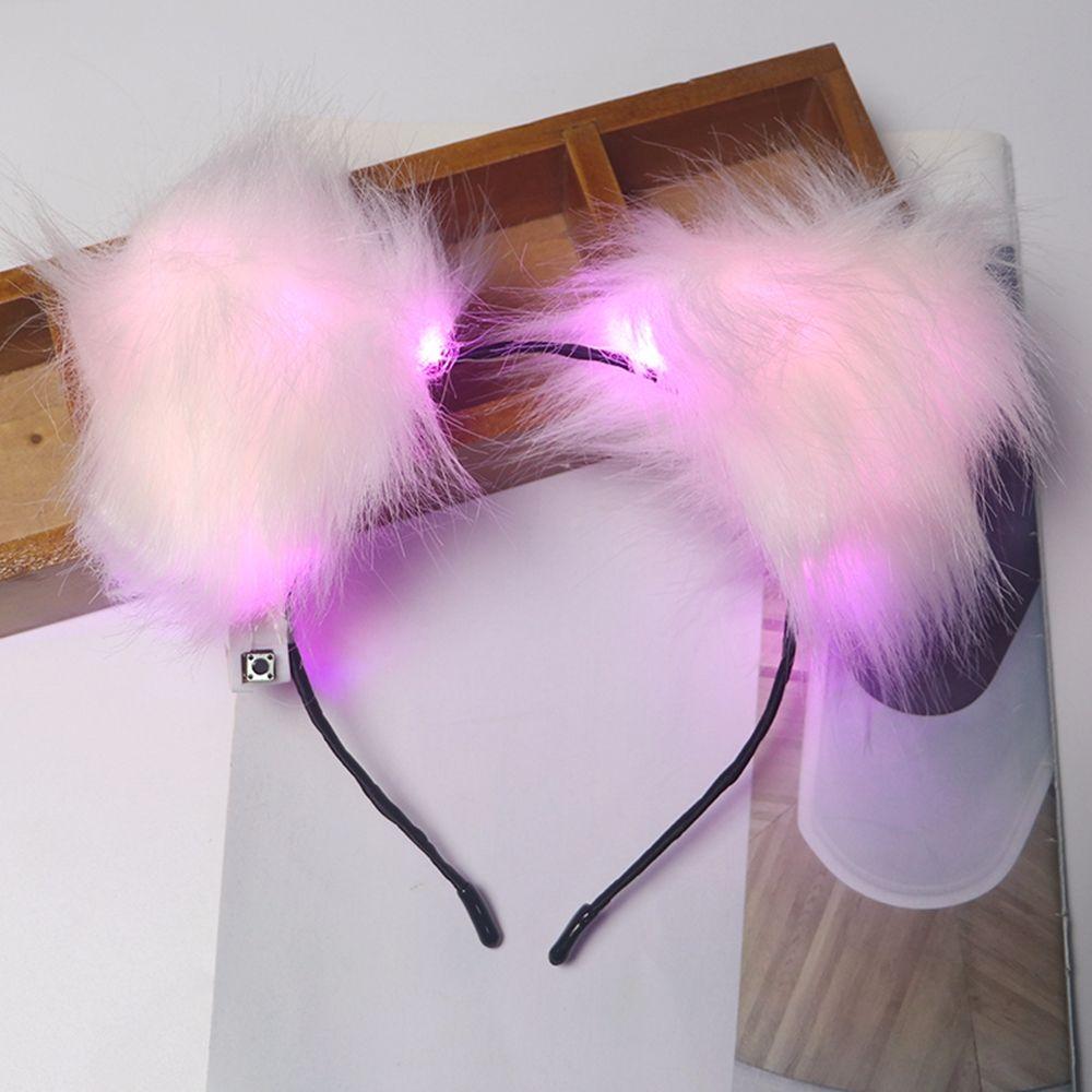 

Headwear Bells Girls Lolita Props accessories Cat Ear Headband Plush Headwear Glowing Hair Band
