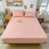 100% Cotton Solid Color Fitted Sheet 3Pcs Mattress Cover with Elastic Band Skin-friendly Soft Home Hotel Queen Size Bedding Set