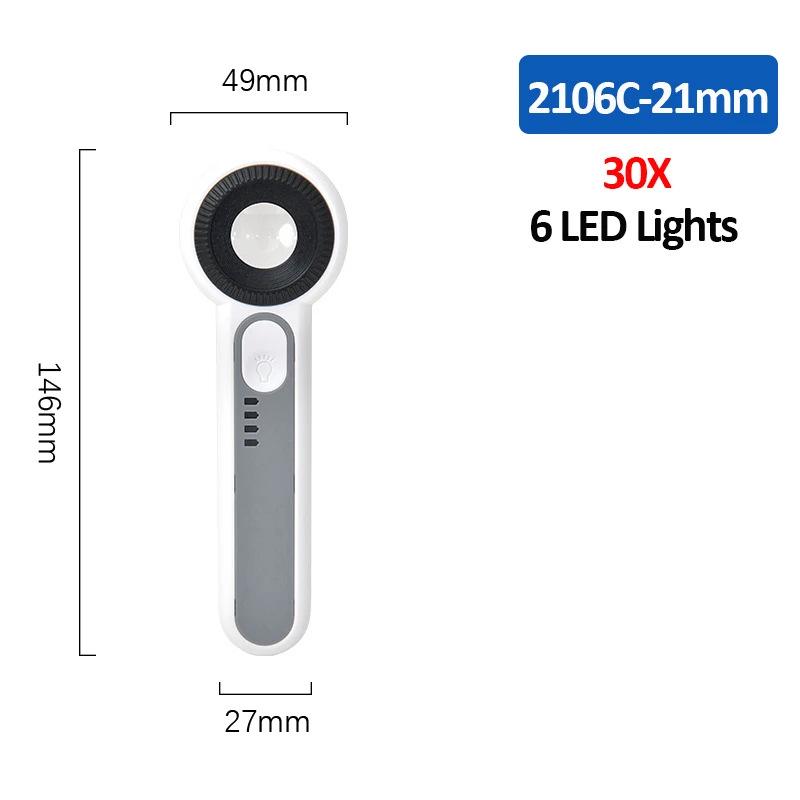 Sank Adjustable Lighted Magnifying Glass - High Magnification, Hardened Lens, Touch Switch, 5 Sizes