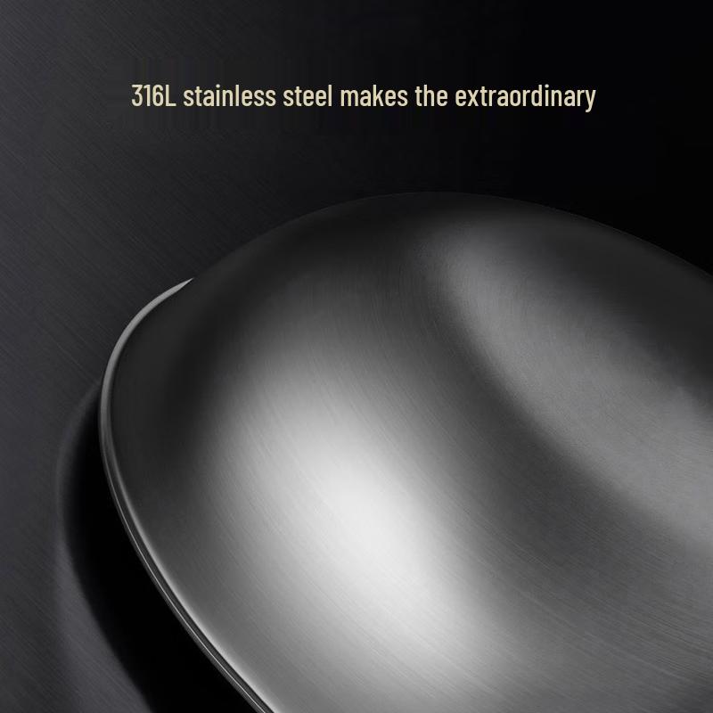 Kangbach 32cm 316L Edelstahl Wabenstruktur Antihaft Wok