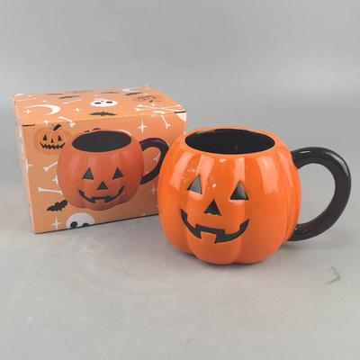 Strictly Selected Halloween Mug, Pumpkin Ghost Modeling Coffee Cup 3D Creative Cartoon Cup Cute Wind