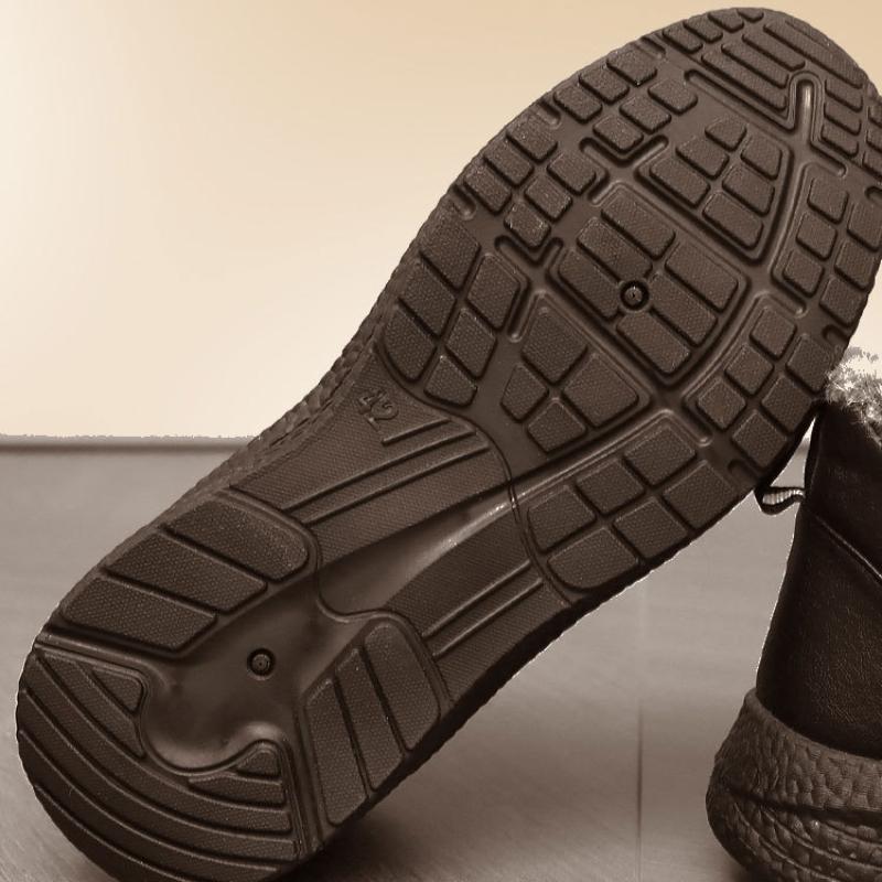 Winter Cotton Shoes Soft-soled Non-slip Padded Thickened Warm Leather Waterproof Men's and Women's Cotton Boots