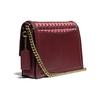 Coach Hutton Woven Leather Small Square Chain Shoulder Crossbody Bag Women bags Red 613-B4MZI