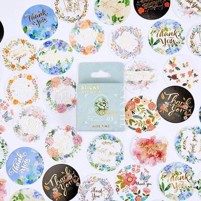 Set di 46 adesivi di ringraziamento Mini Multi doratura Grazie Adesivo Decorazione per diario Album fotografico Regalo Sigillante adesivo fai da te