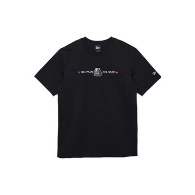New Era SS22 Letter Print Crew Neck Pullover T-Shirt Unisex Tops Black 13274217