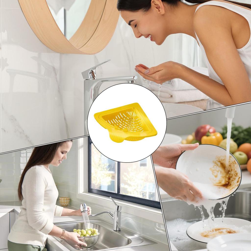 Kitchen Sink Strainer Magnetic Sponge Holder Anti-Clog Corner Sink Strainer Kitchen Food Catcher for Garbage Disposal Home