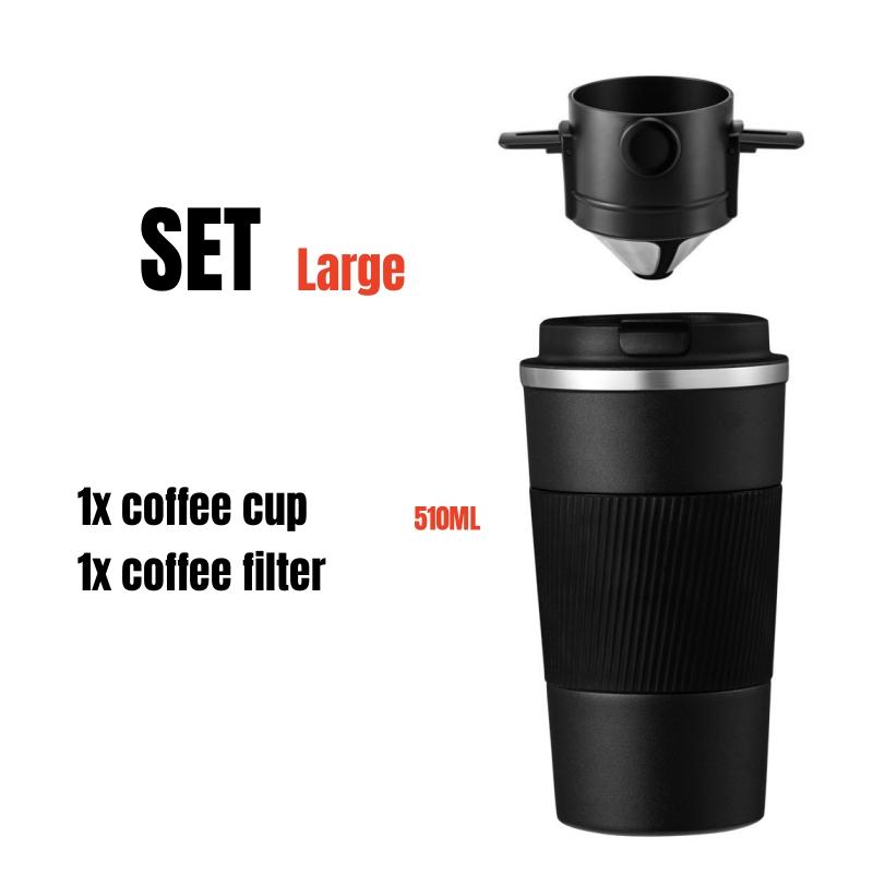 Portable Coffee Brewing Set Hand Cranked Coffee Machine Coffee Filtercoffee Insulated Cup Travel Outdoor Home Simple Operation