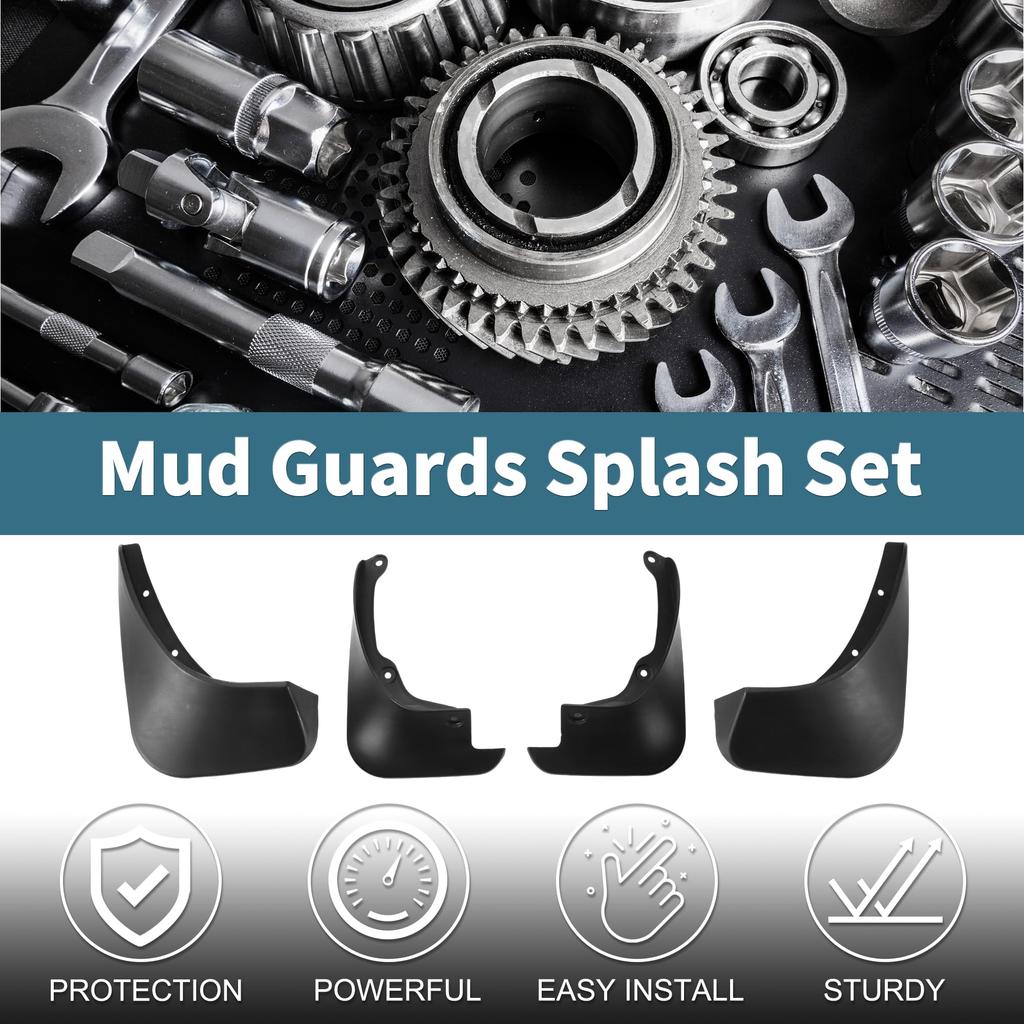 TUCKBOLD Front and Rear Mud Flaps with Mounts for Toyota Yaris 2006-2013