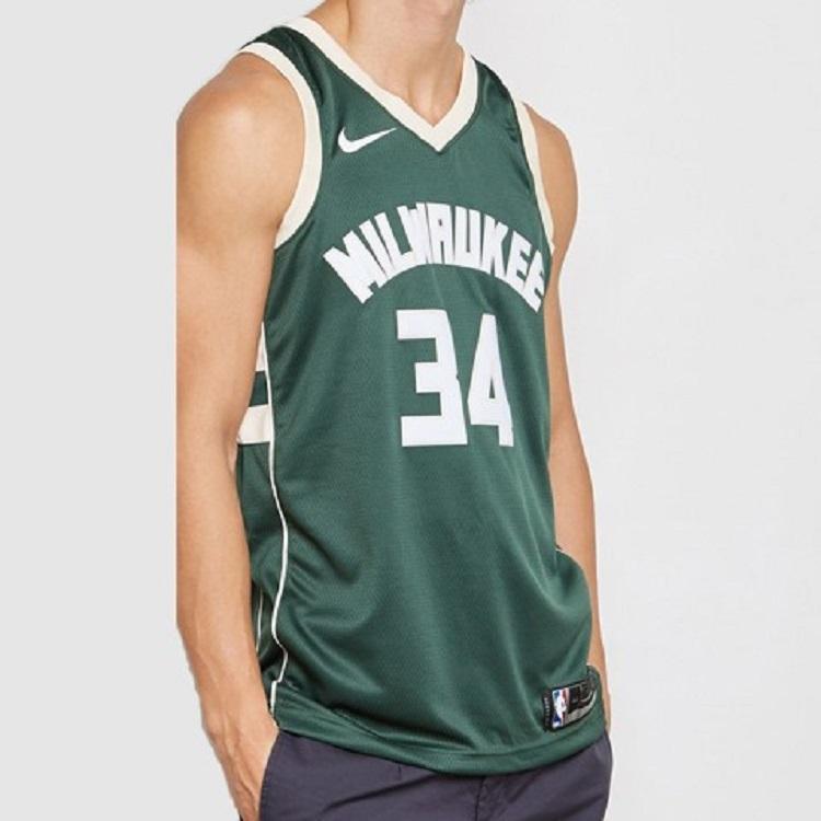 Nike NBA Milwaukee Bucks Giannis Antetokounmpo #34 Fan Edition Basketball Trikot Herren Trikot Fichtengrün 864489-323