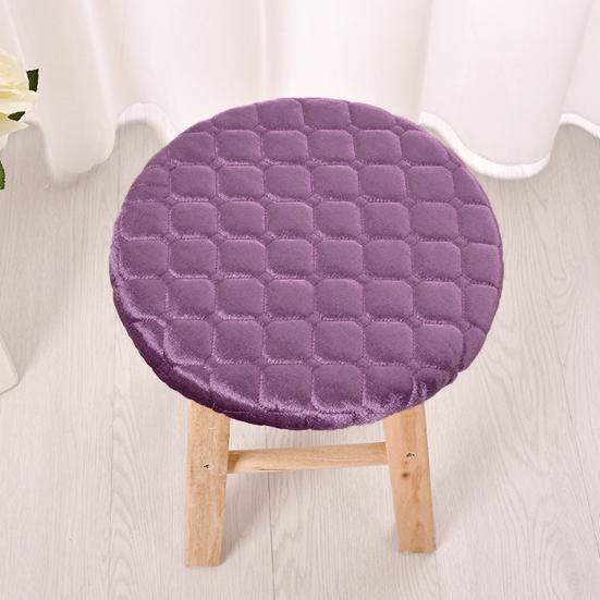 Round Stool Cover Fitted Bar Stool Cover Quilted Soft Cushion Non-Slip Washable Slipcover Fit for Diameter 11-12 Inch Bar Stool