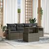 Vidaxl 5-Cz. Garden Lounge Set, Cushions, Grey PE Rattan
