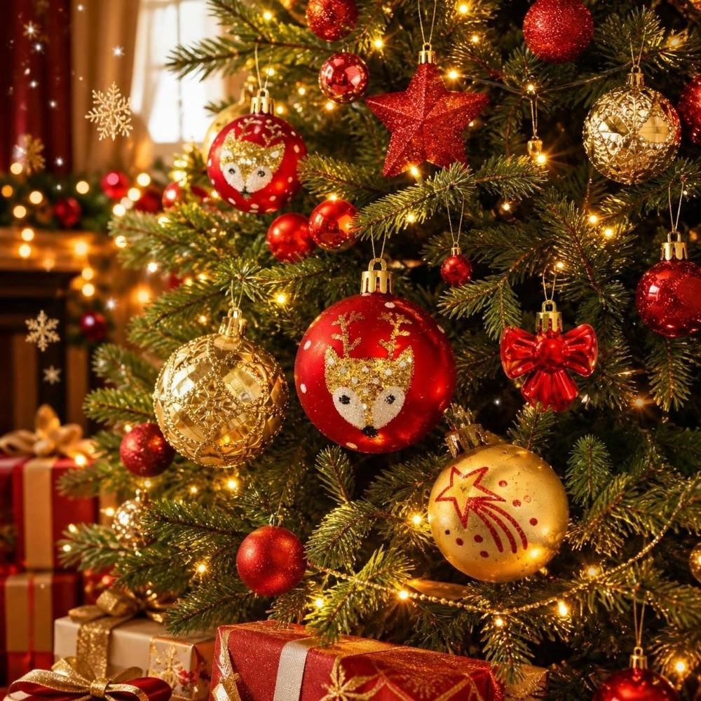 35Pcs/Set Creative Christmas Ball 6CM Xmas Ornament Ball Durable Xmas Baubles  Scene Supplies