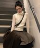 LETTER FROM MOON Cable Turtleneck Wool Vest (Ivory)