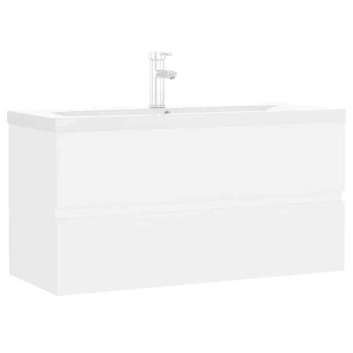 Meuble sous vasque - MAISON EXCLUSIVE - Modèle standard - Lavabo céramique intégré - Tiroir de rangement - Robinet inclus