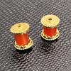 2 Stück, Natursteinperlen mit großem Loch und goldenen Akzenten, Boho zylindrische roter Achat Perlen, 0,9×1 cm, für DIY Halsketten Zubehör, Schmuckherstellung Geschenke