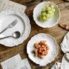 Elegant Retro Embossed Ceramic Dinner Plate Collection