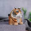 Wooden Tiger Car Ornament With Modern Minimalist Design For Office Decor