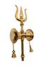 Brass Trishul with Damru for Temple | 37-Inch Damroo Trishul