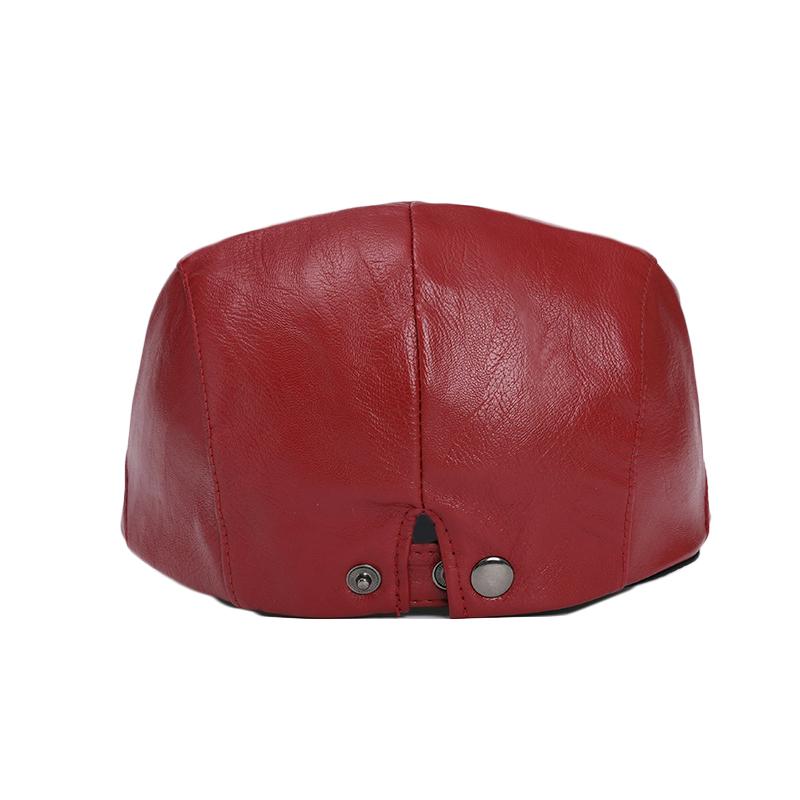Leather Beret Men's Autumn Winter Warm British Peaked Cap Women's Forward Cap Painter Cap