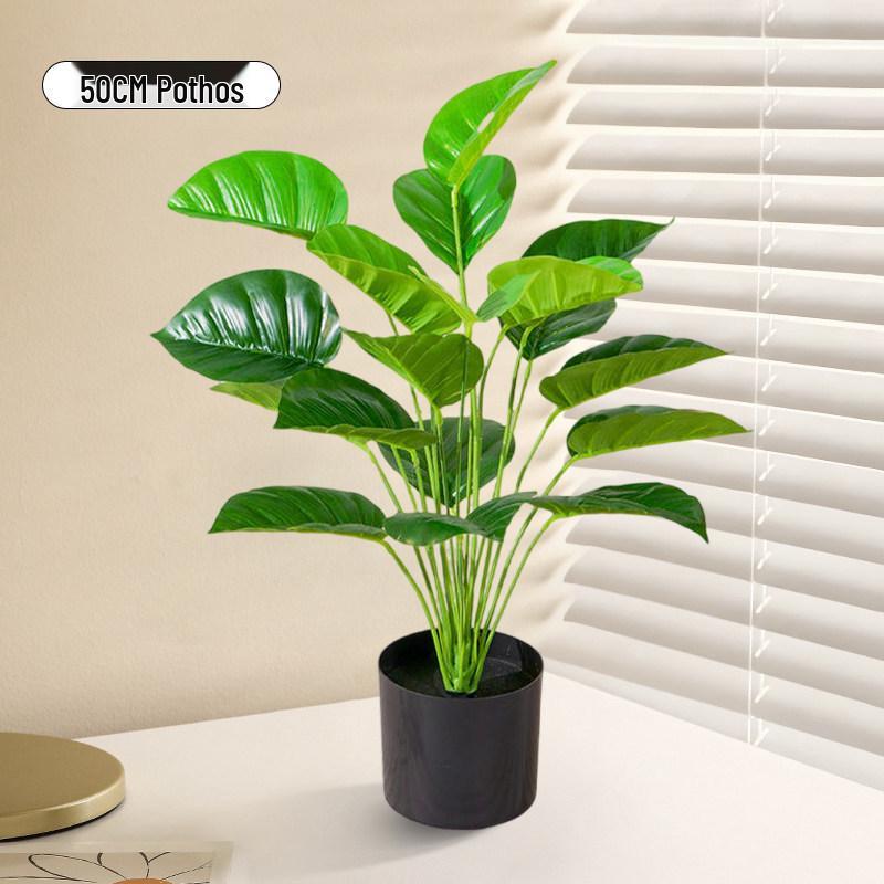 Small Monstera Artificial Plant for Indoor Decor - Potted Decoration for Offices, Living Rooms, and Desktops