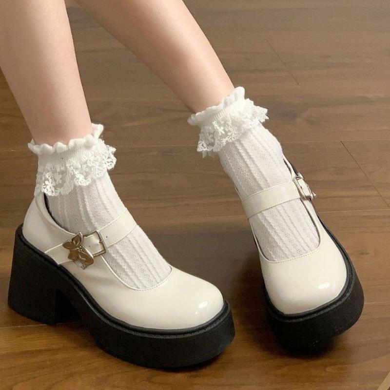 Fashion Women's thick heel shoes autumn new round head shallow mouth thick sole anti-slip wear Mary Jane shoes