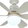 Socket Fan Lamp Remote Control Ceiling Fan LED Lamp E27 Base 42cm Indoor Ceiling Fan Light 3 Speeds Dimmable for Bedroom Kitchen