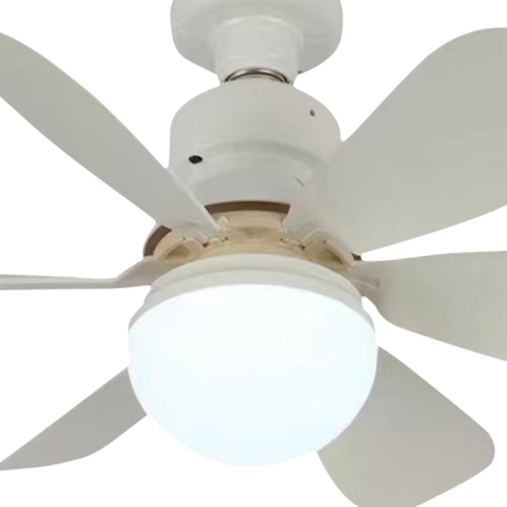 Socket Fan Lamp Remote Control Ceiling Fan LED Lamp E27 Base 42cm Indoor Ceiling Fan Light 3 Speeds Dimmable for Bedroom Kitchen
