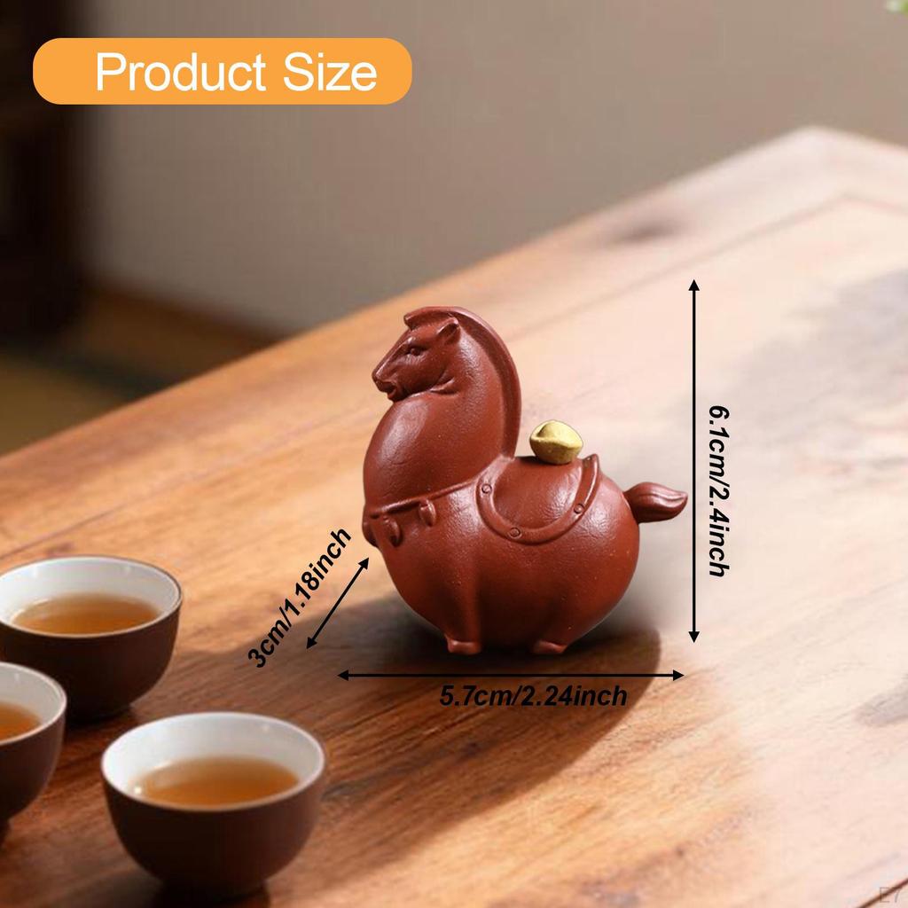 Clay Tea Pet Miniature Horse Figurine Ceremony Decor Small for Home